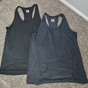 32 Degrees Charcoal and Black Tank Tops